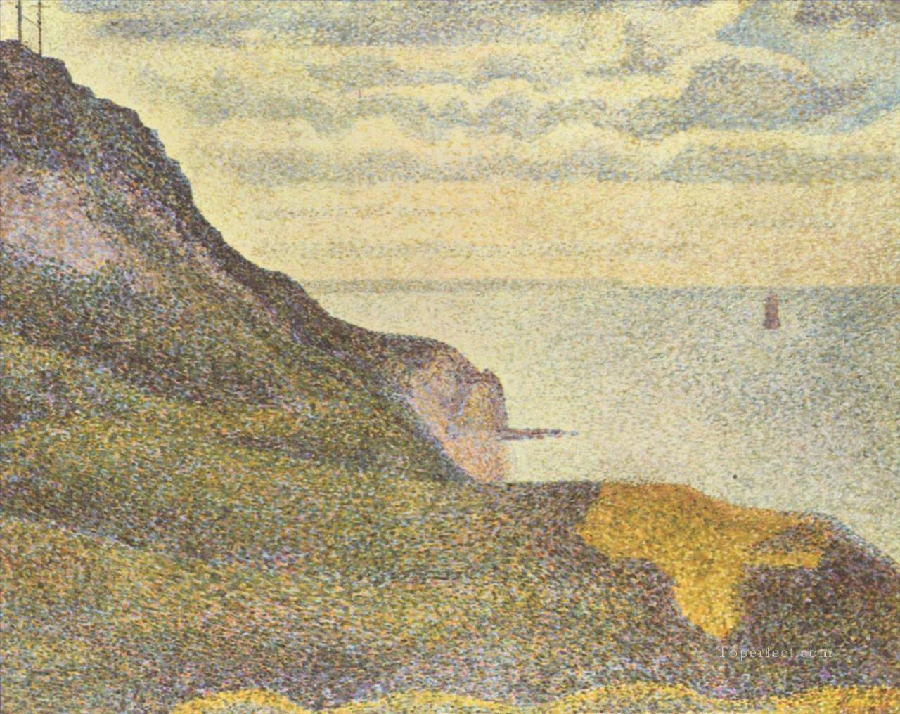 port en bessin the semaphore and cliffs 1888 Oil Paintings